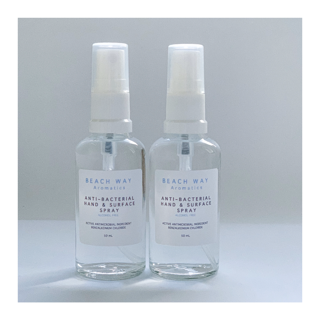 2x50mL Anti-Bacterial Hand & Surface Sprays (alcohol free)